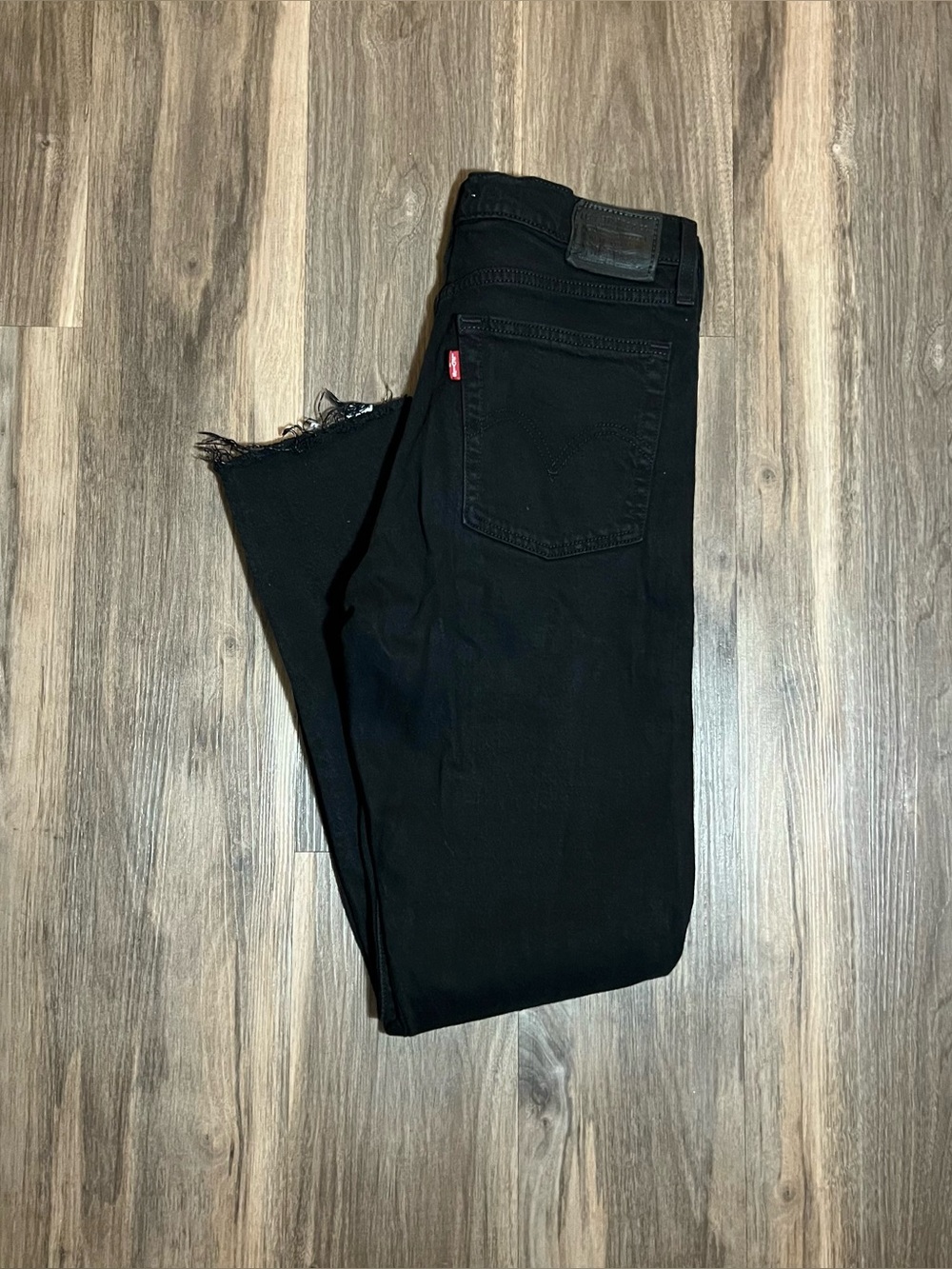 Levi's 501 Series Wedgie Size 27 Women's Black Straight High Rise Button Fly
